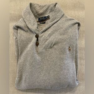 Polo Ralph Lauren Estate Rib Shawl Sweater in Heather Gray Size XXL